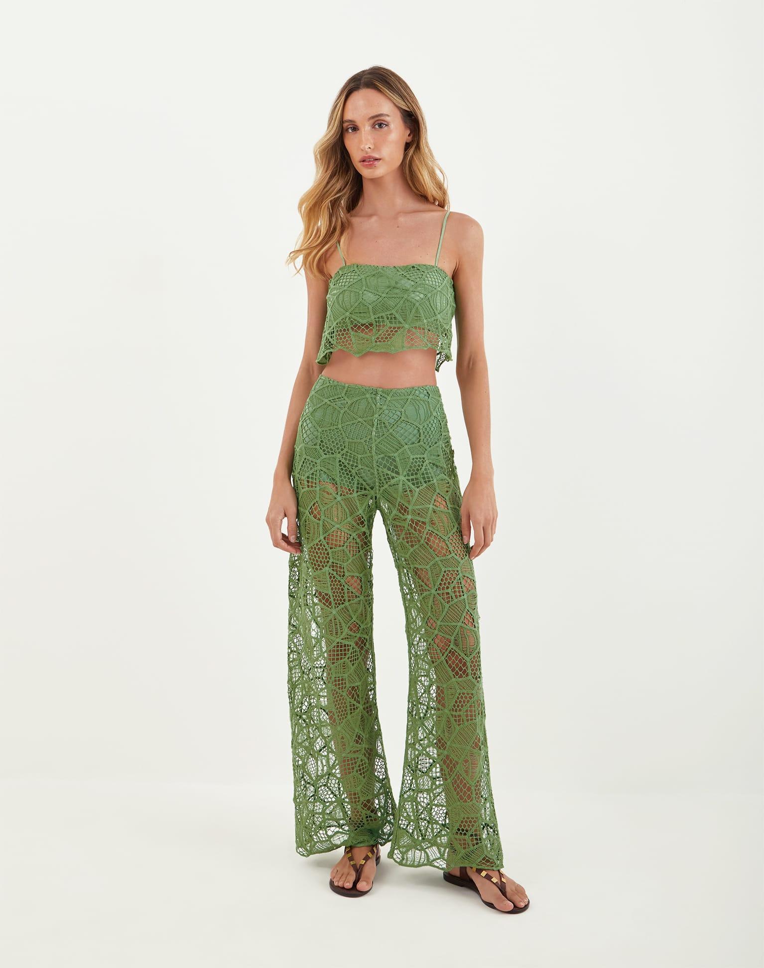 Hollie Cropped Top - Aloe Product Image