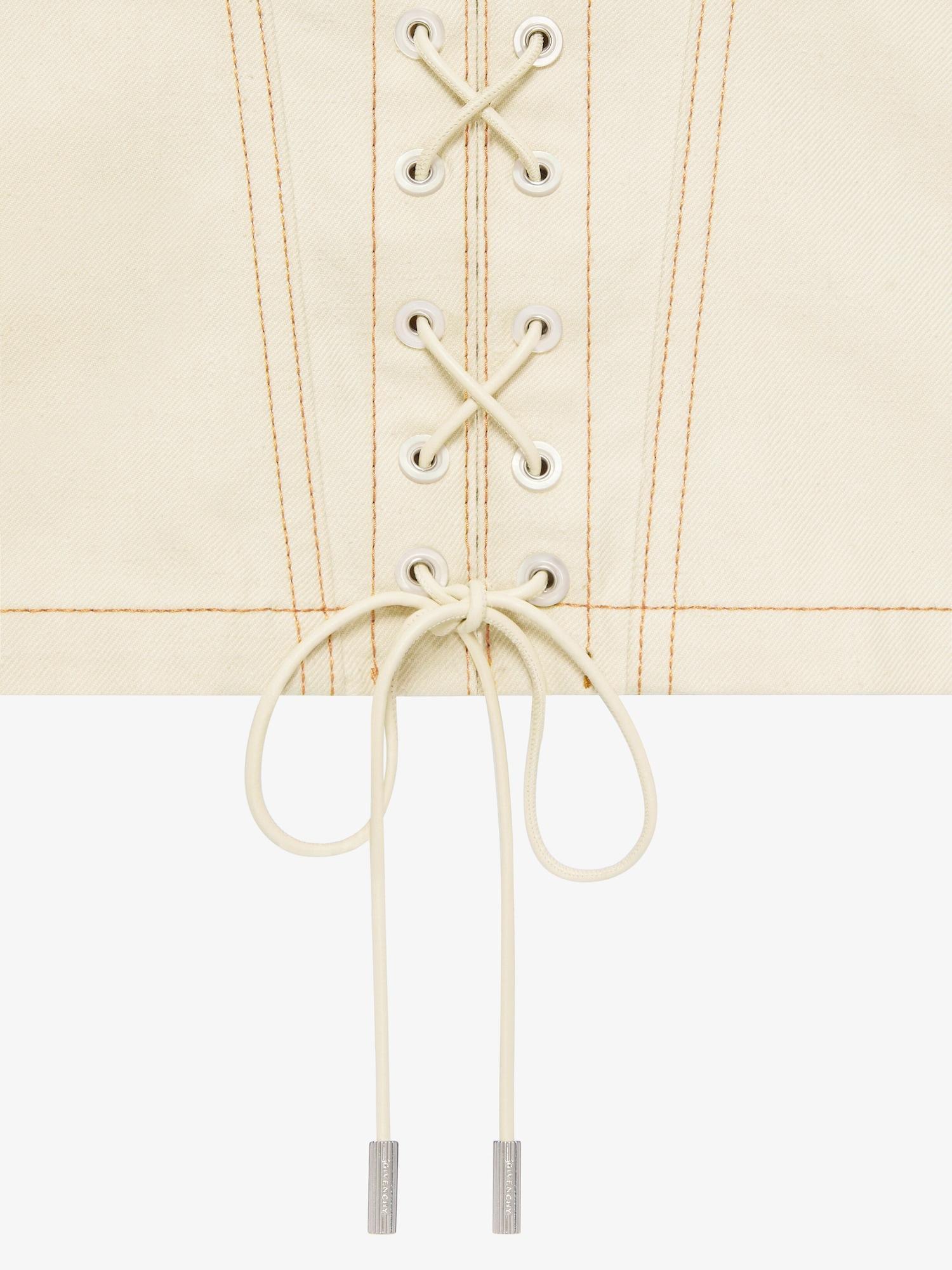 Slim fit jacket in denim with laces Product Image