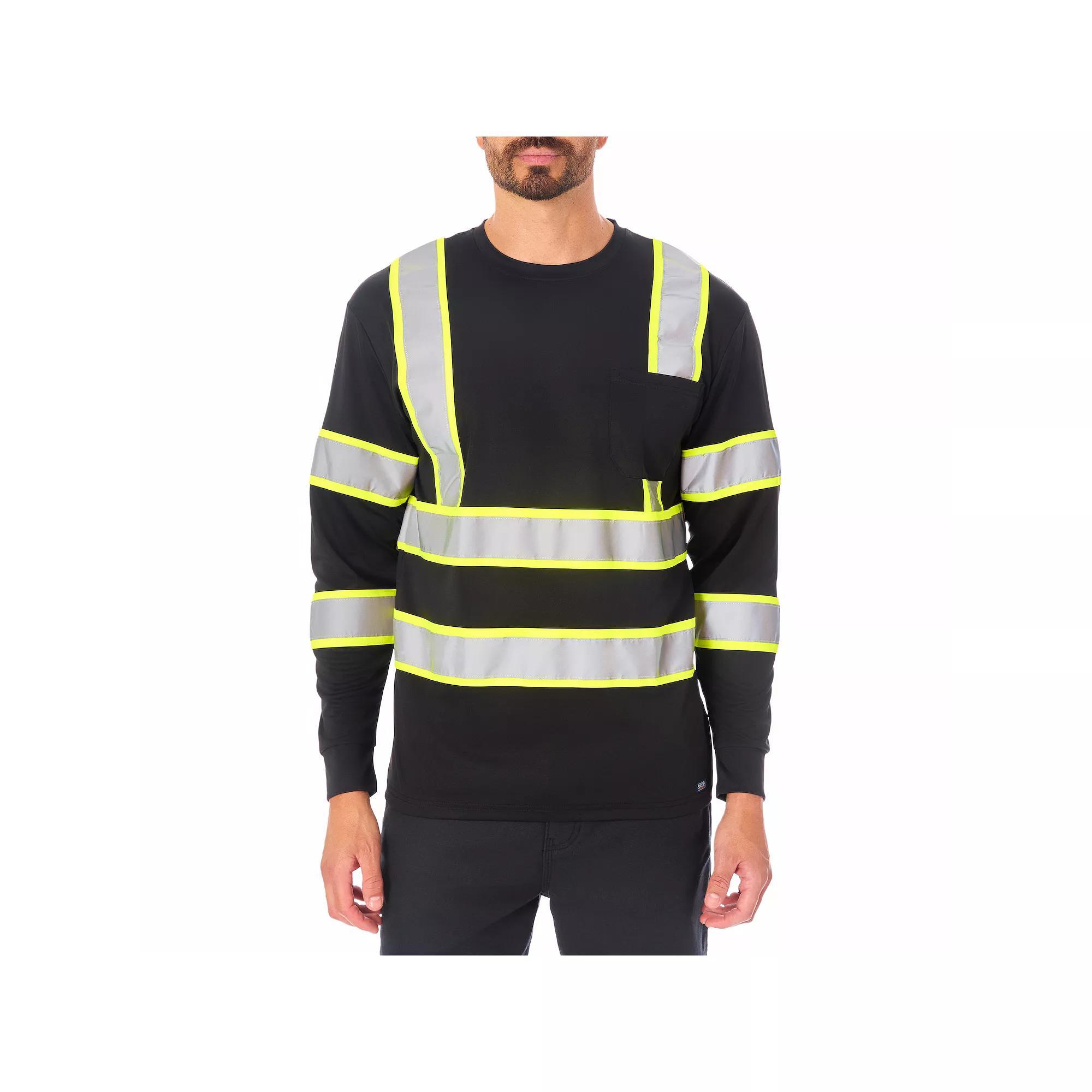 Men's Smith's Workwear Long Sleeve High-Visibility Reflective Safety Tee,  Product Image