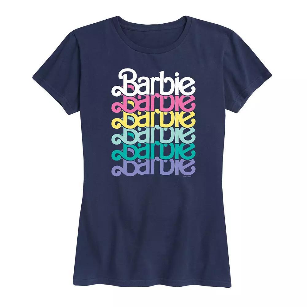 Women's Barbie Logo Stacked Spring Graphic Tee,  Product Image