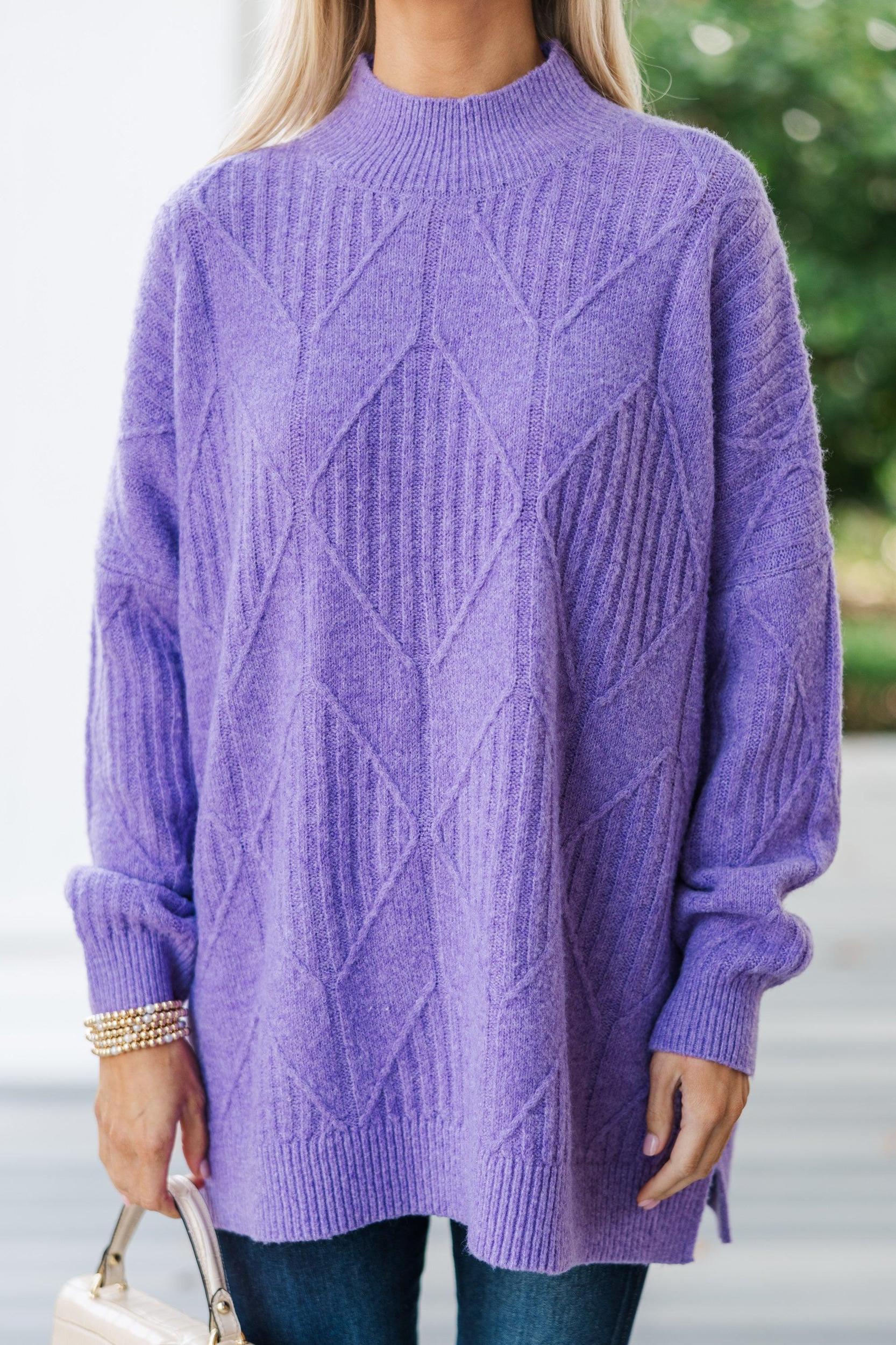 Walk The Walk Lavender Purple Sweater Female Product Image