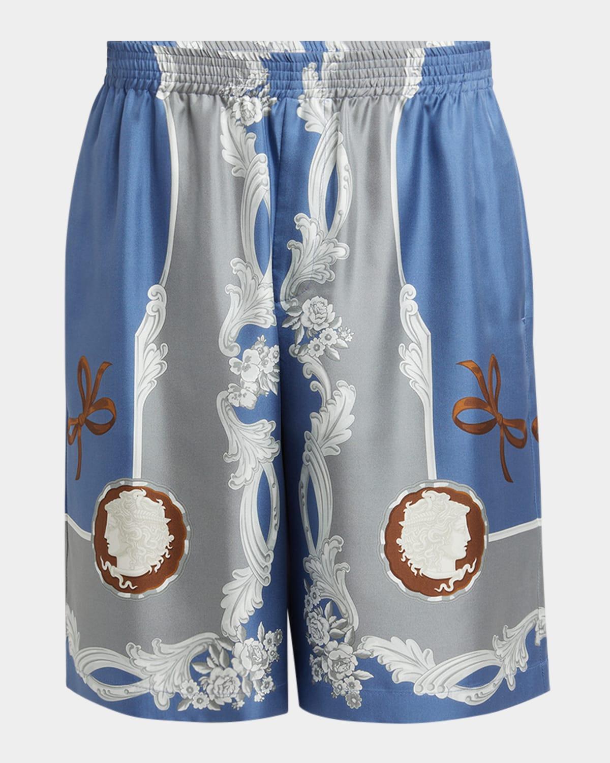 Mens Medusa Cameo Silk Shorts Product Image