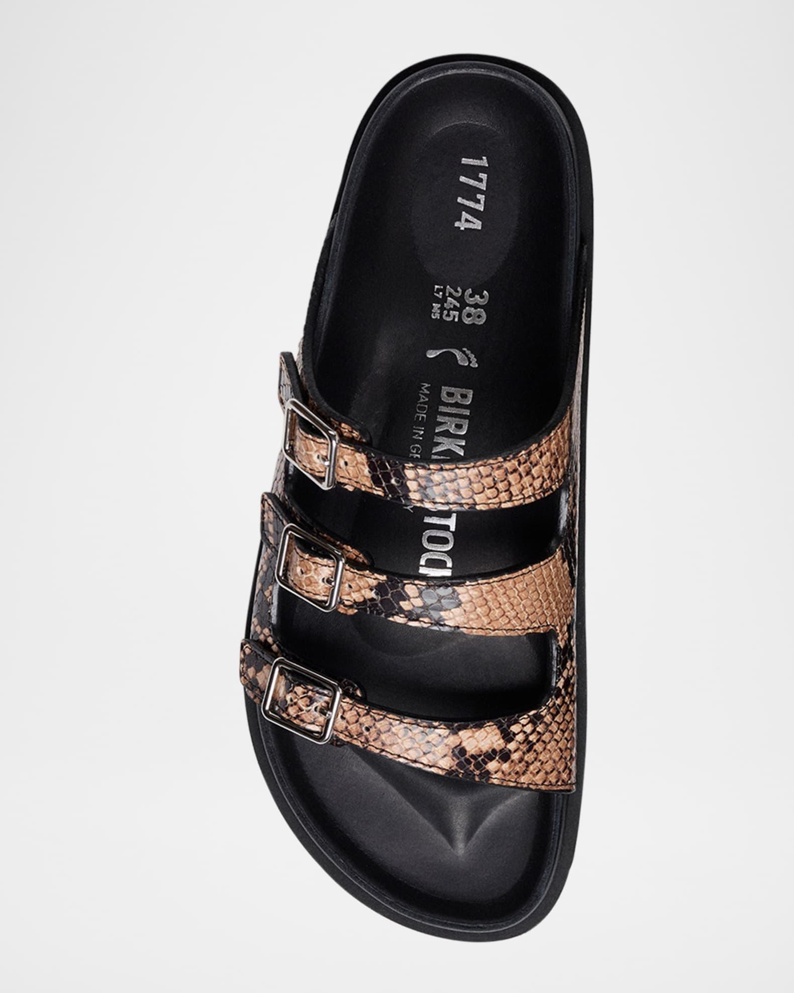 Florida Snake-Embossed Trio Slide Sandals Product Image