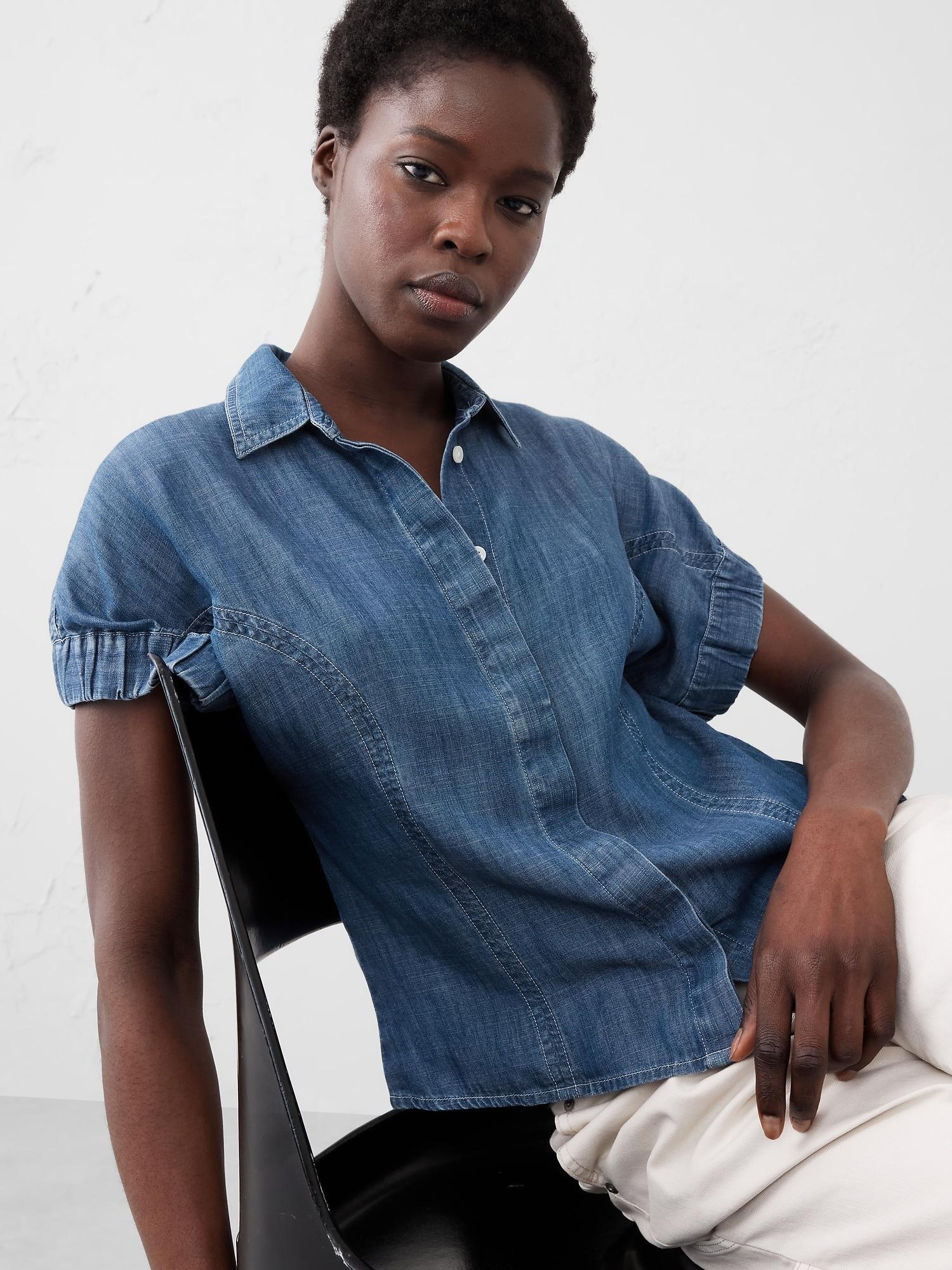 Seamed Poplin Shirt Product Image