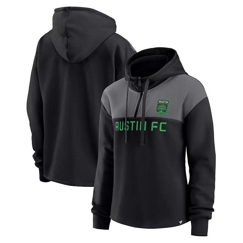 Womens Fanatics Branded Black Austin FC Fleece Quarter-Zip Hoodie Product Image