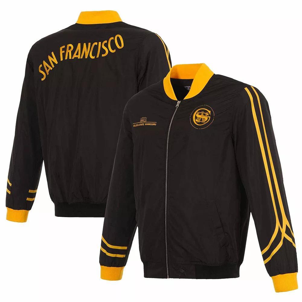 Men's JH Design Black Golden State Warriors 2023/24 City Edition Nylon Full-Zip Bomber Jacket, Size: XL Product Image