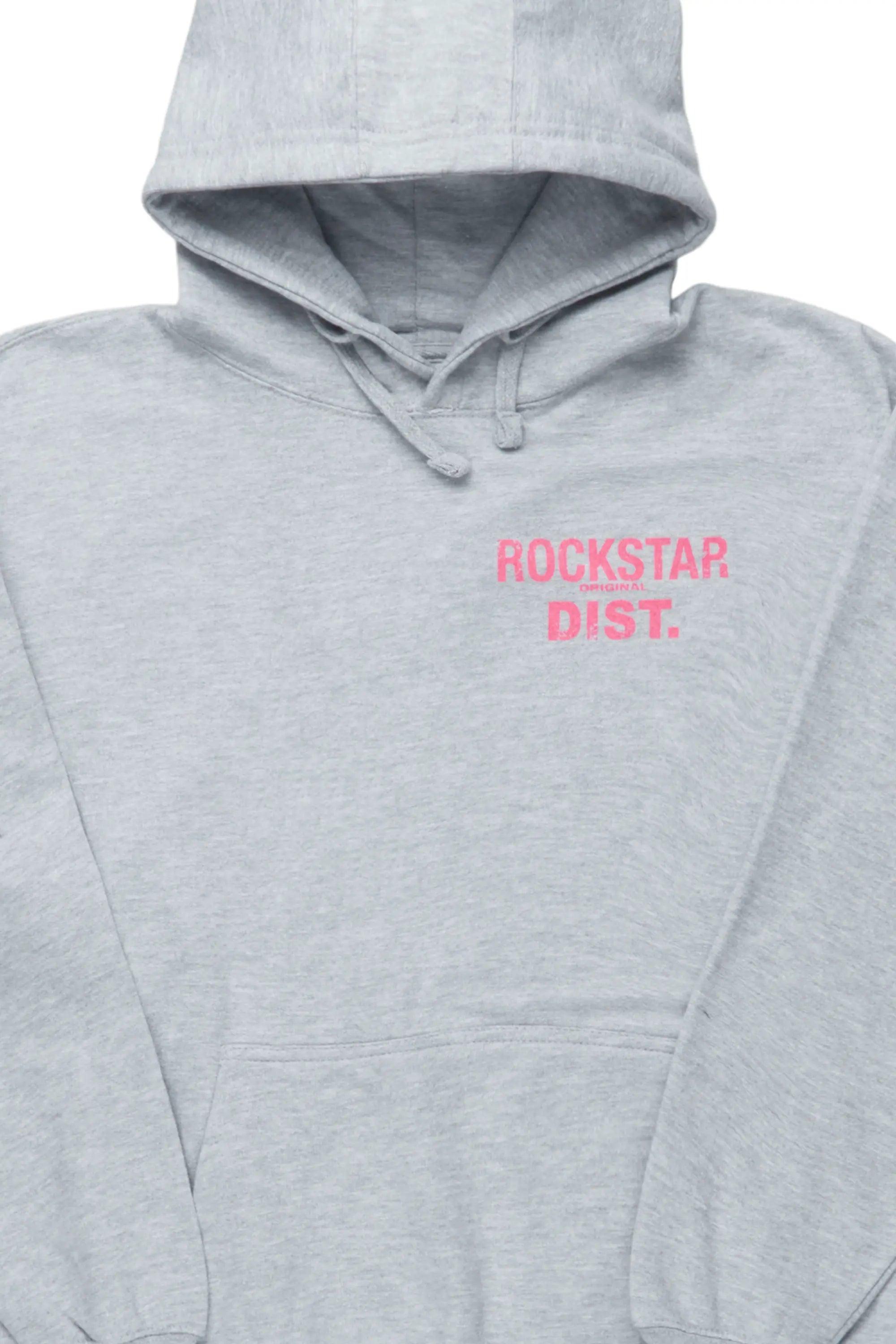 Lake Grey/Pink Graphic Hoodie Male Product Image