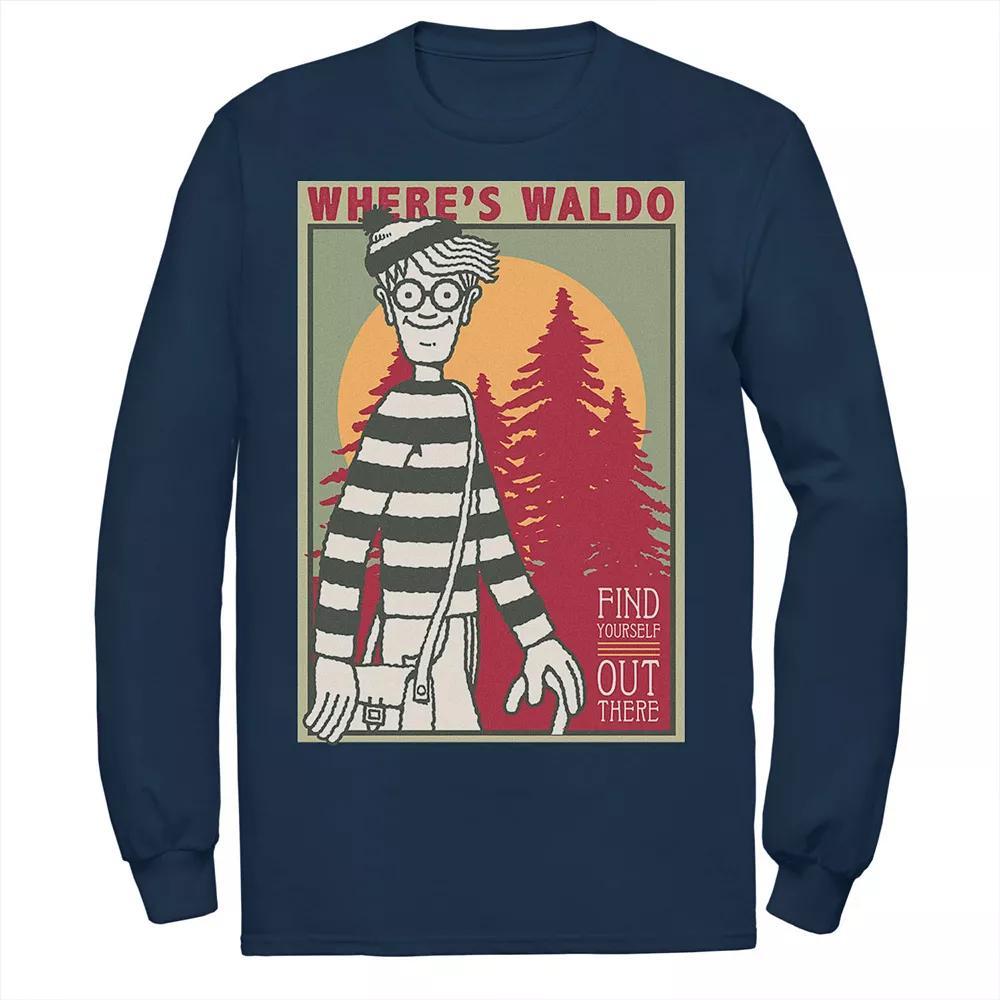 Men's Where's Waldo Find Yourself Poster Tee, Size: XXL, Blue Product Image