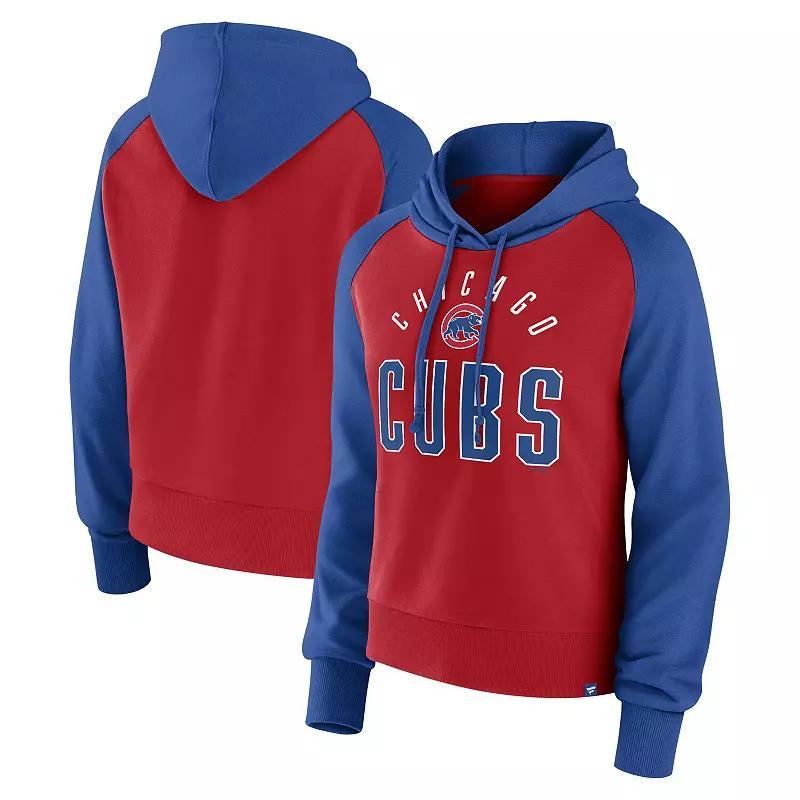 Women's Fanatics Branded Royal/Red Chicago Cubs Pop Fly Pullover Hoodie, Size: Small, Blue Product Image