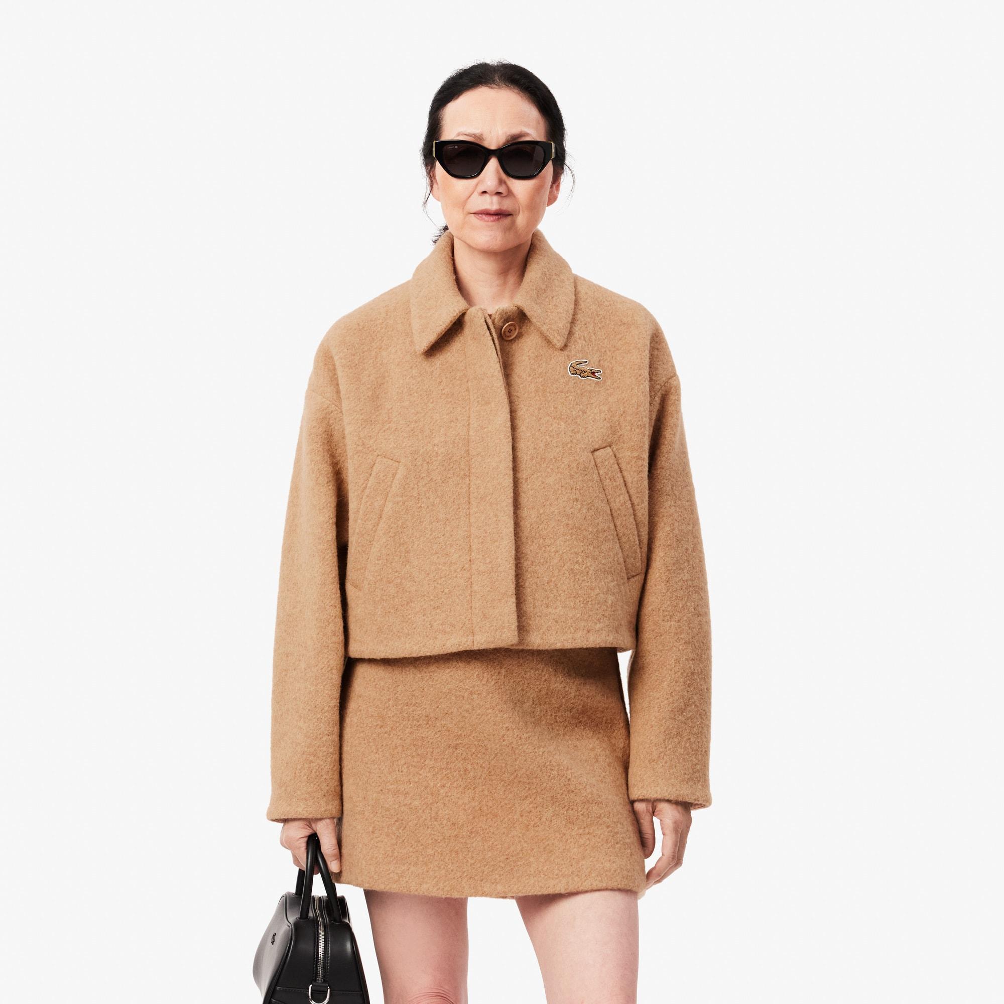 Cropped Oversized Pure Wool Jacket Product Image