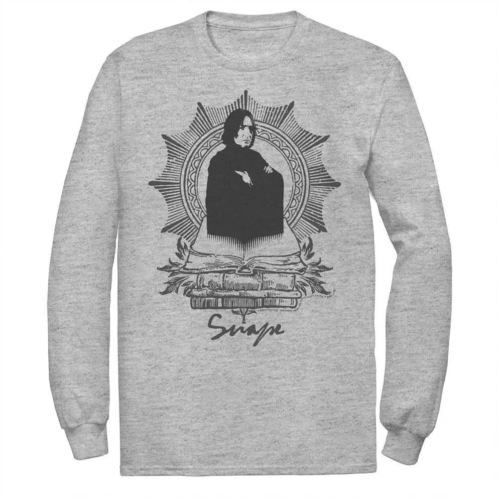 Men's Harry Potter Snape Books Portrait Long Sleeve Graphic Tee,  Product Image