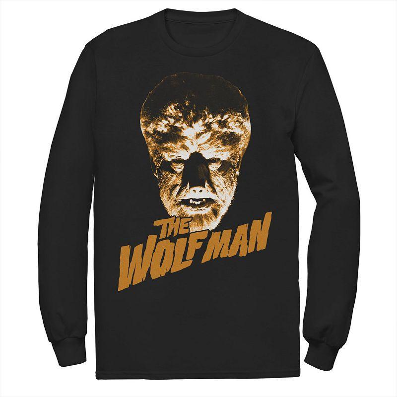 Men's Universal Monsters Wolf Man Long Sleeve Tee, Size: XL, Black Product Image