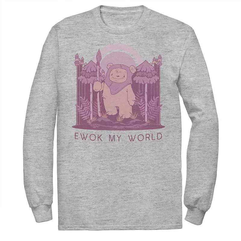 Men's Star Wars "Ewok My World" Tee, Size: XL, Athletic Grey Product Image