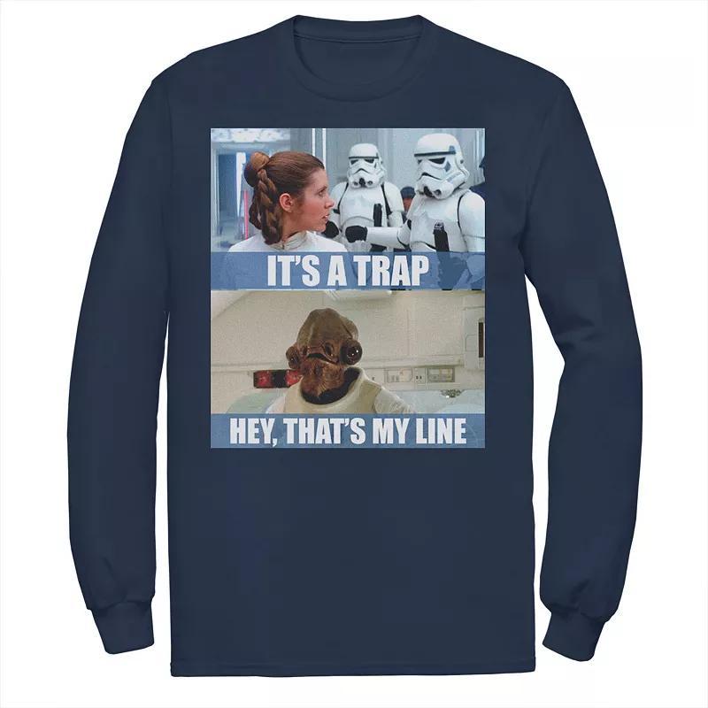 Mens Star Wars Its A Trap Hey Thats My Line Tee Blue Product Image