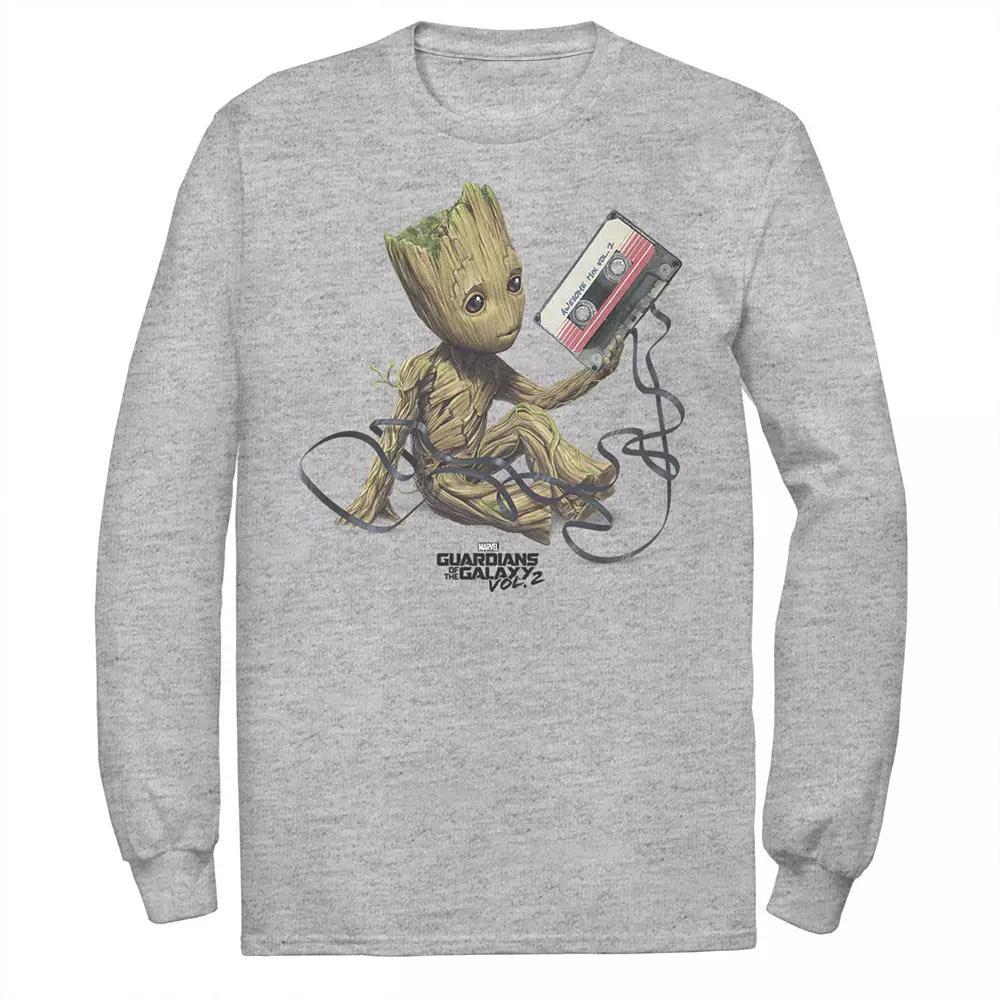 Men's Marvel Guardians Of The Galaxy Vol. 2 Groot Tape Portrait Long Sleeve Graphic Tee,  Product Image