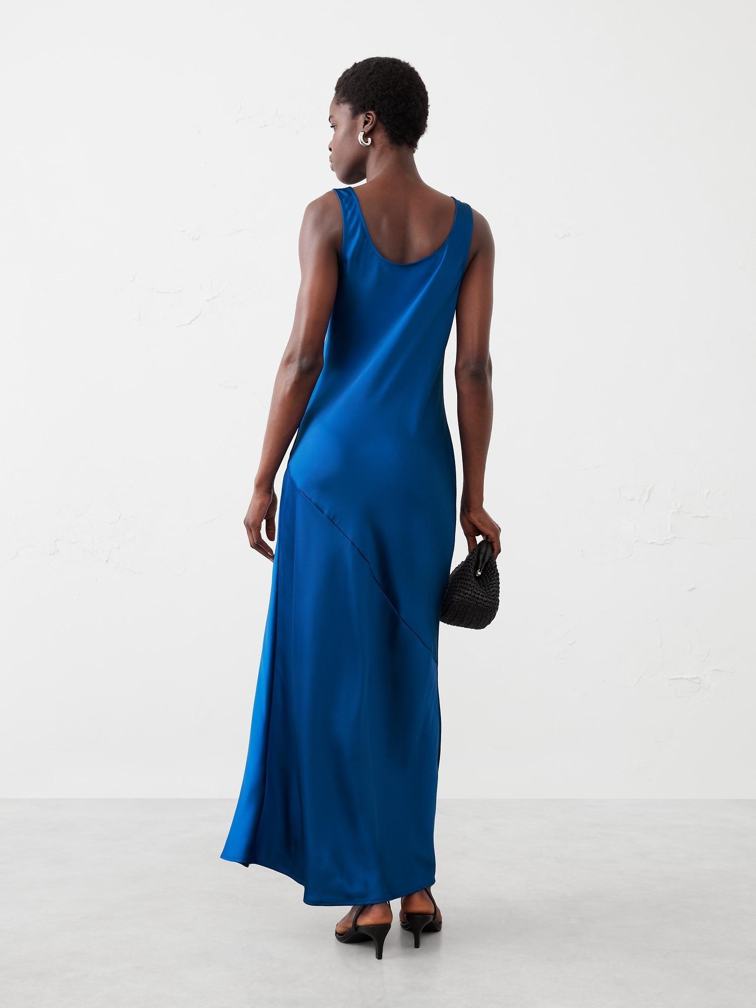 Silky Twill Slit Maxi Dress Product Image