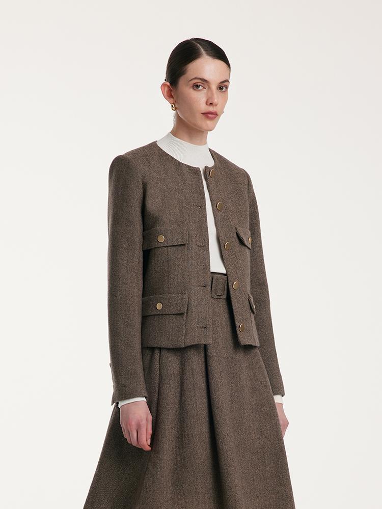 Washable Woolen Classic Women Jacket Product Image