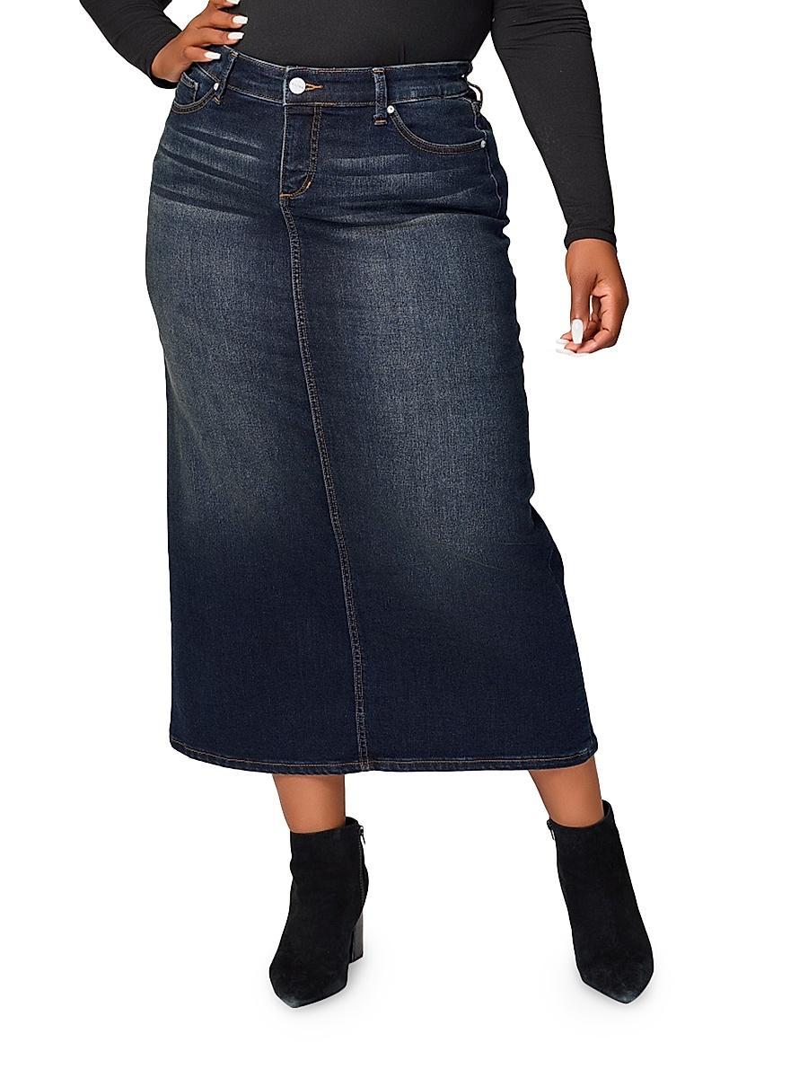 Womens Ruby Stretch-Denim Maxi Skirt Product Image