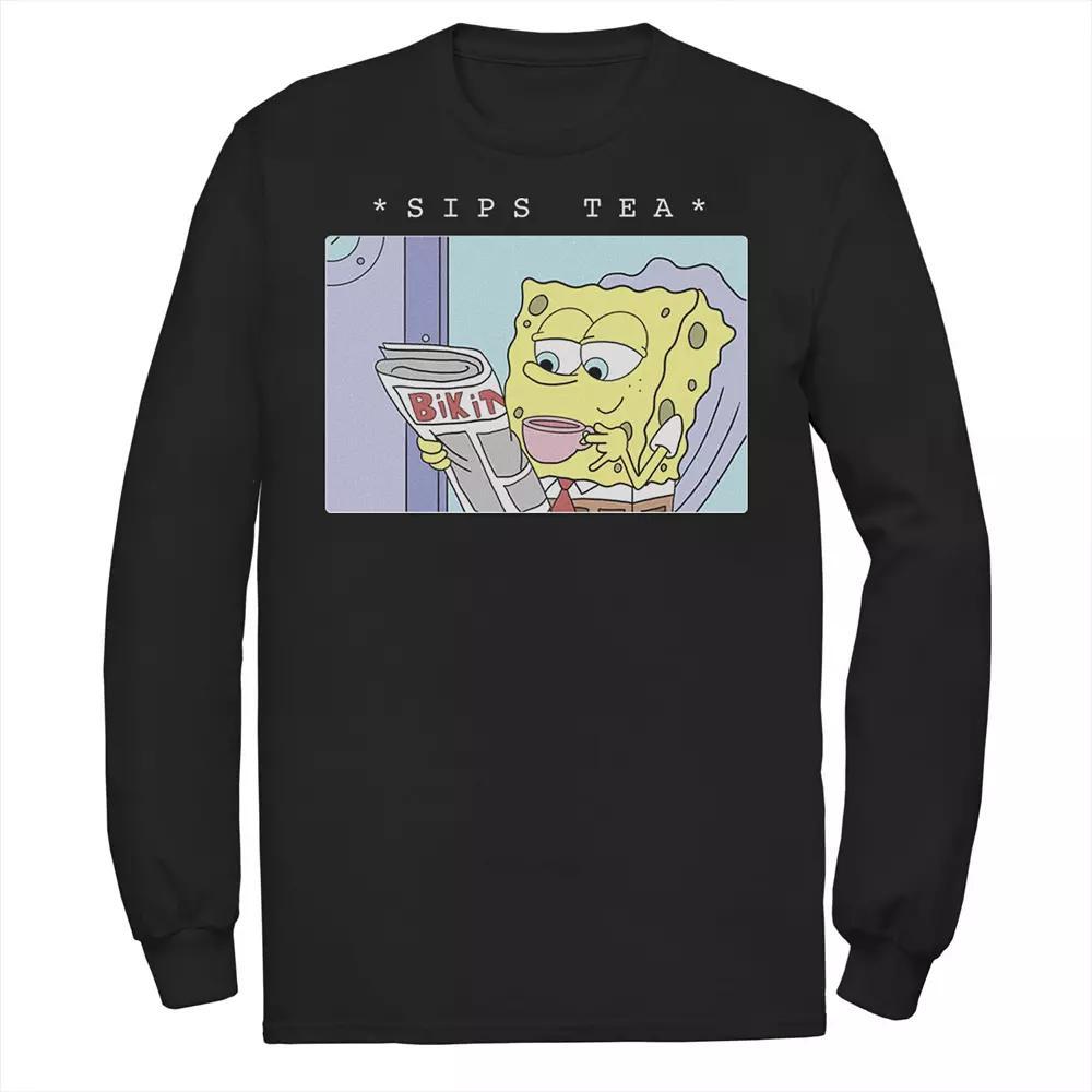 Men's SpongeBob SquarePants Sips Tea Meme Tee,  Product Image