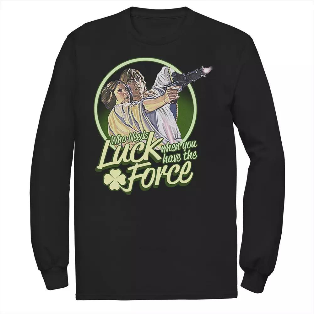 Men's Star Wars Who Needs Luck St. Patrick's Retro Tee,  Product Image