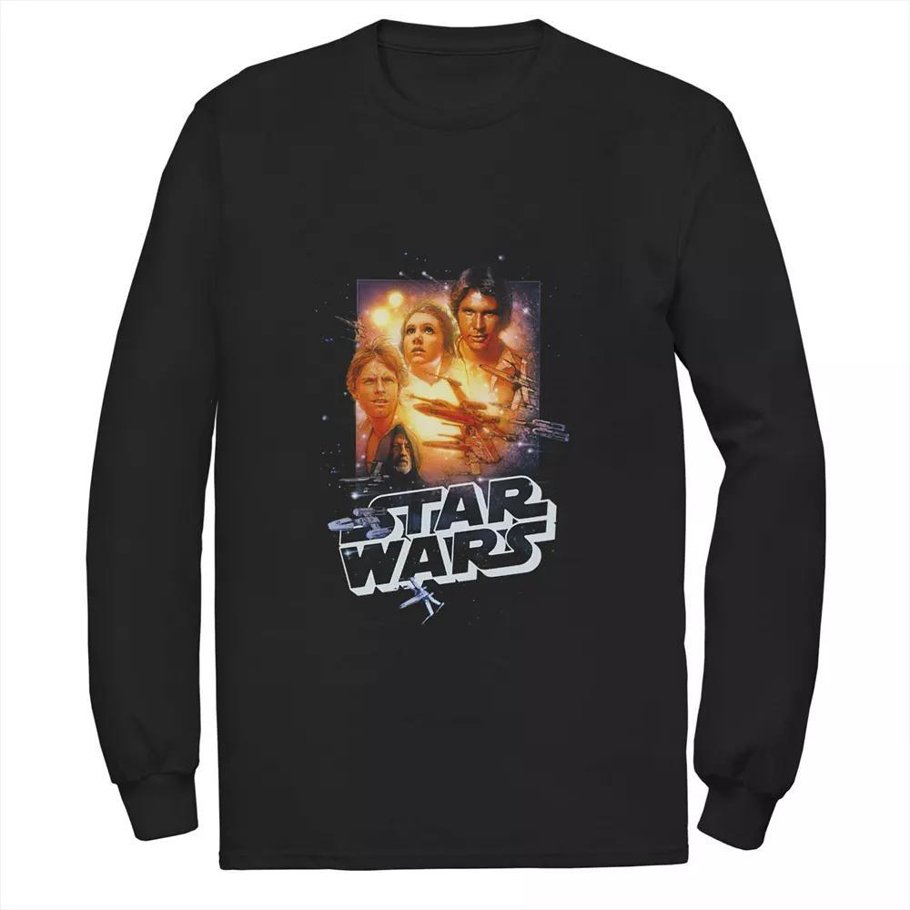 Men's Jurassic Park Retro Distressed Rainbow Logo Long Sleeve Tee,  Product Image