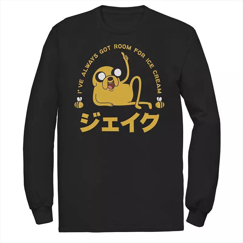 Men's Adventure Time Jake I've Always Got Room For Ice Cream Kanji Long Sleeve Tee, Size: XL, Blue Product Image