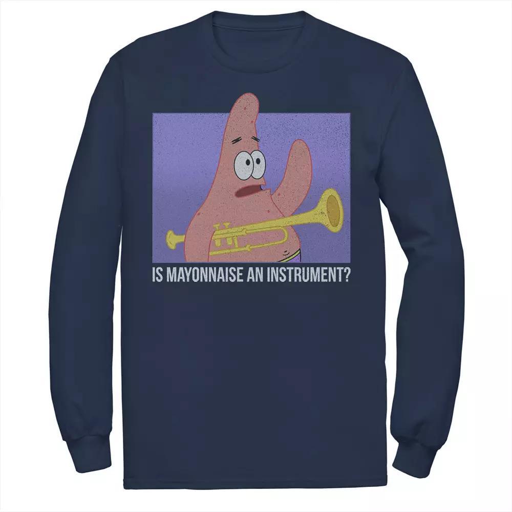 Men's Spongebob Patrick Is Mayonnaise An Instrument Tee, Size: Small, Blue Product Image