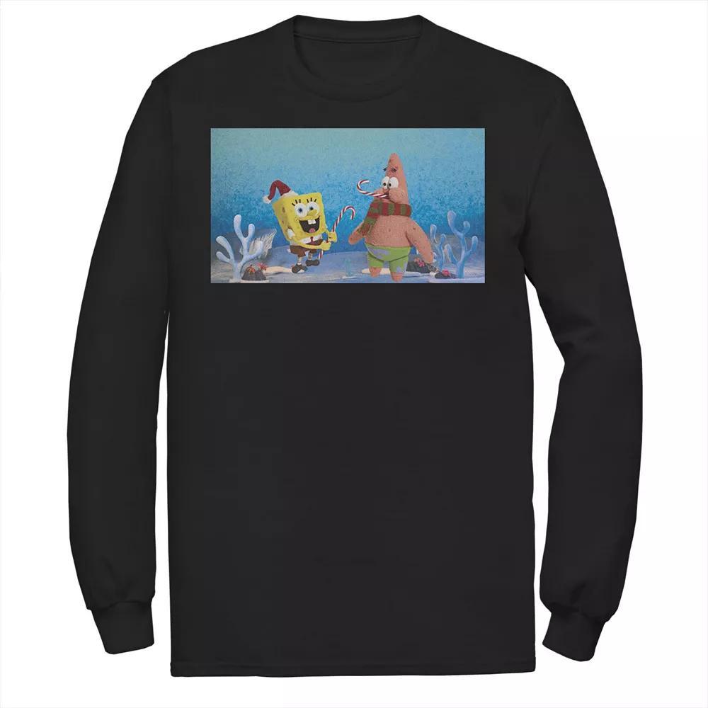 Men's Nickelodeon Spongebob Squarepants Patrick Star Christmas Buddies Long Sleeve Graphic Tee,  Product Image