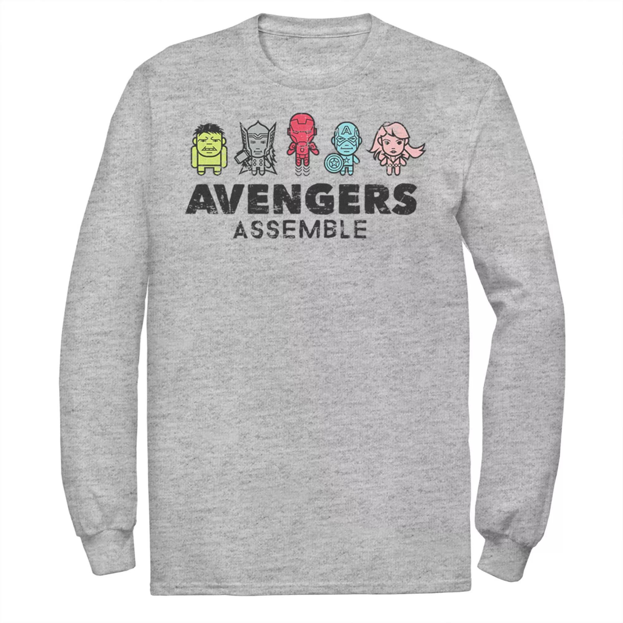 Men's Marvel Avengers Assemble Cartoon Chest Logo Graphic Tee,  Product Image