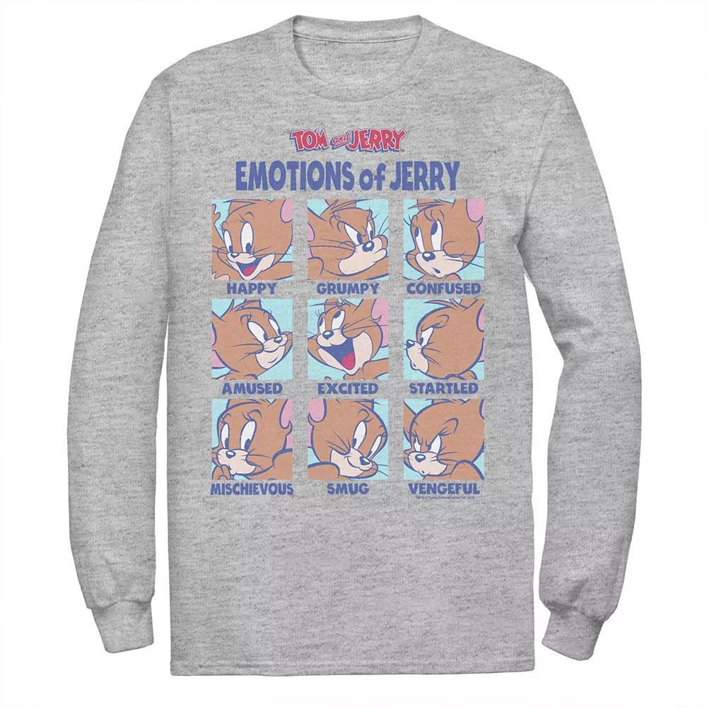 Mens Tom And Jerry Emotions Of Jerry Box Up Tee, Men's, Size: Medium, Athletic Grey Product Image