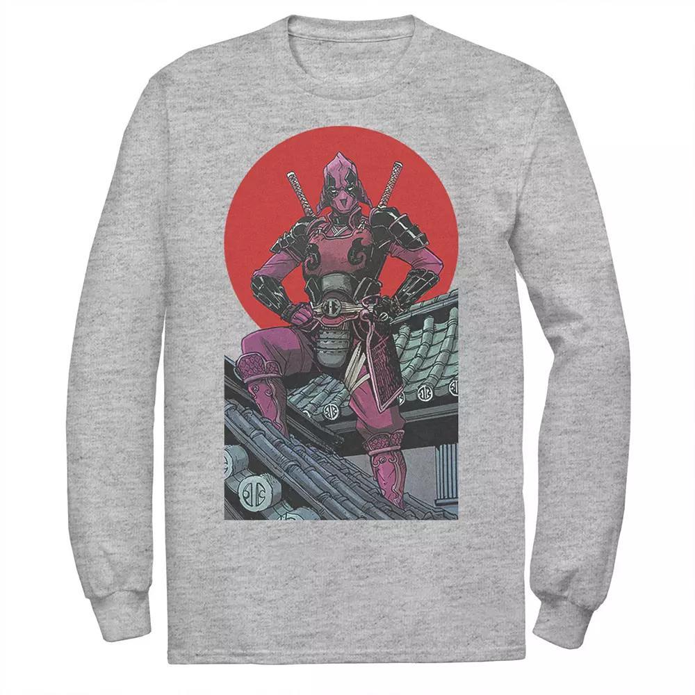 Men's Marvel Deadpool Samurai Warrior Pose Red Sun Tee,  Product Image