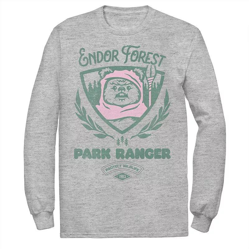 Disney's Star Wars Men's Ewok Park Ranger Long Sleeve Tee, Size: XXL Tall, Athletic Grey Product Image