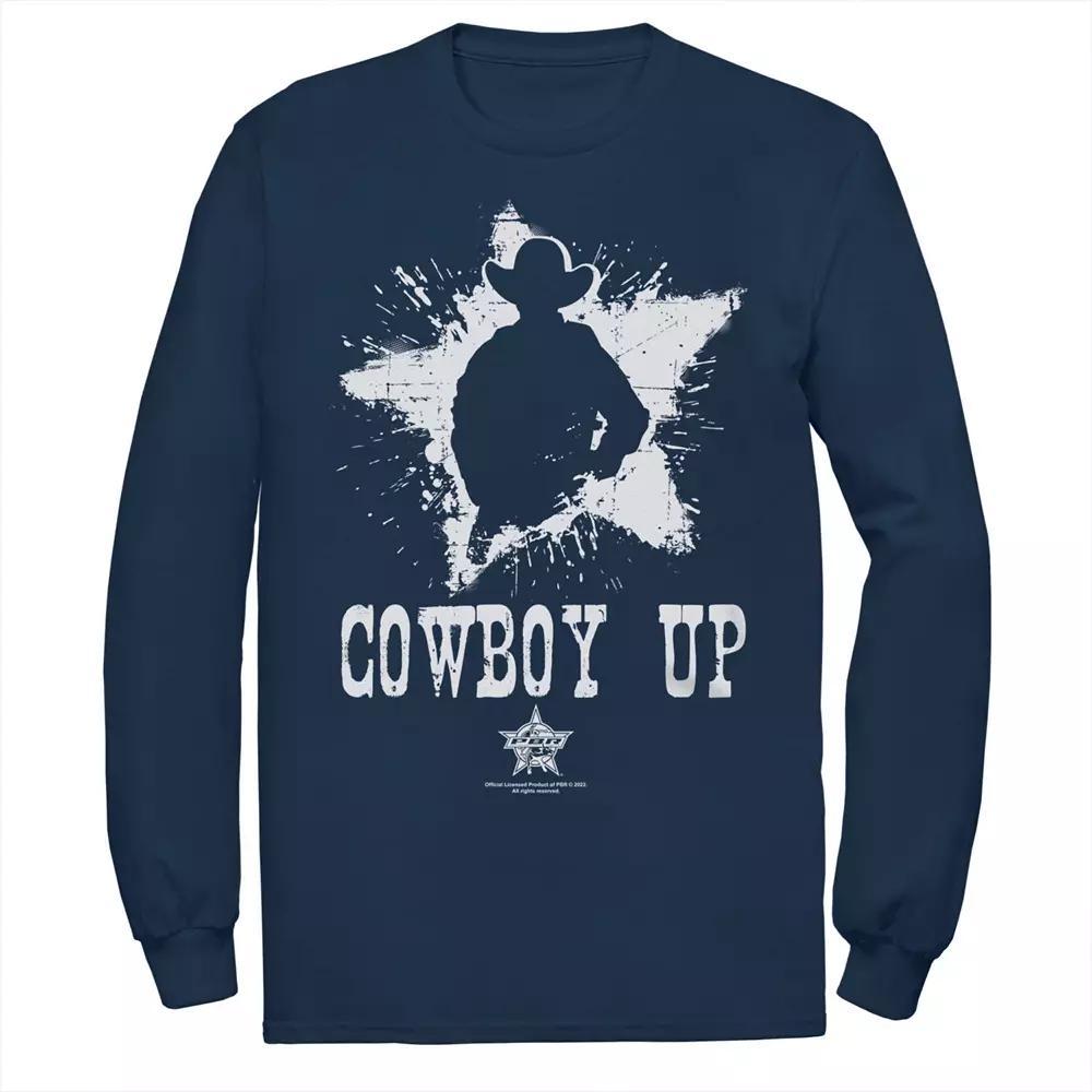 Men's PBR Cowboy Up Star Silhouette Long Sleeve Tee,  Product Image