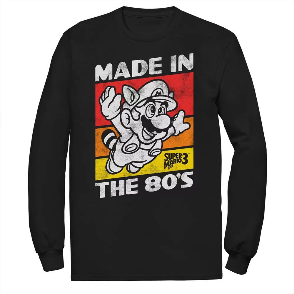 Big & Tall Nintendo Super Mario Bros 3 Made in the 80s Long Sleeve Tee, Men's, Size: 3XL, Black Product Image