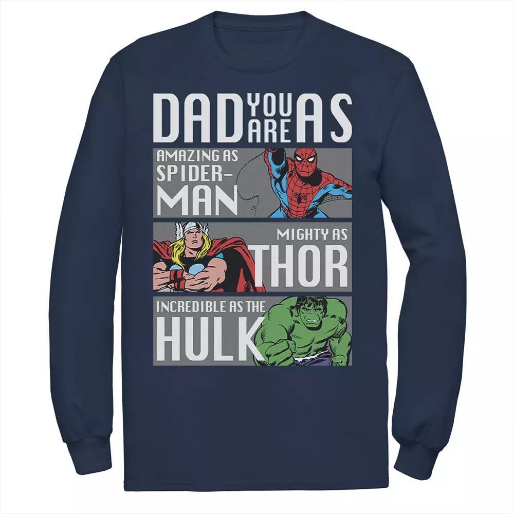 Men's Marvel Spider-Man Thor Hulk Dad You Are As Panels Tee,  Product Image