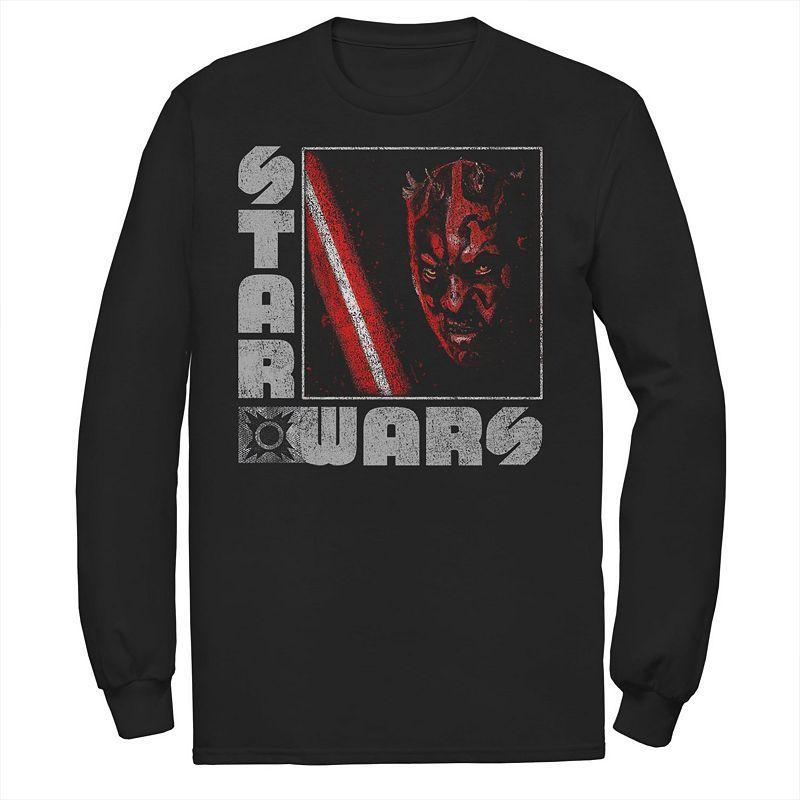 Men's Star Wars Darth Maul Distressed Square Portrait Tee, Size: Medium, Black Product Image