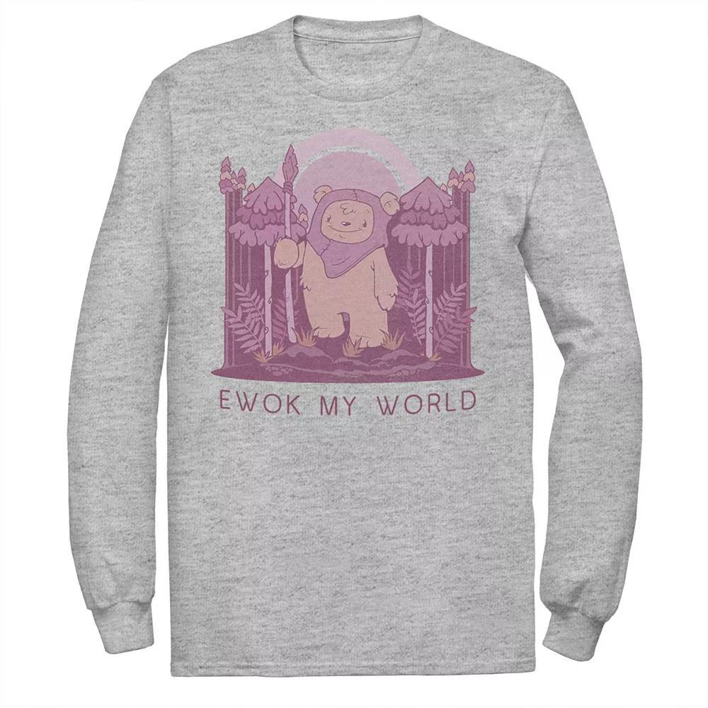 Men's Star Wars "Ewok My World" Tee, Size: XL, Athletic Grey Product Image