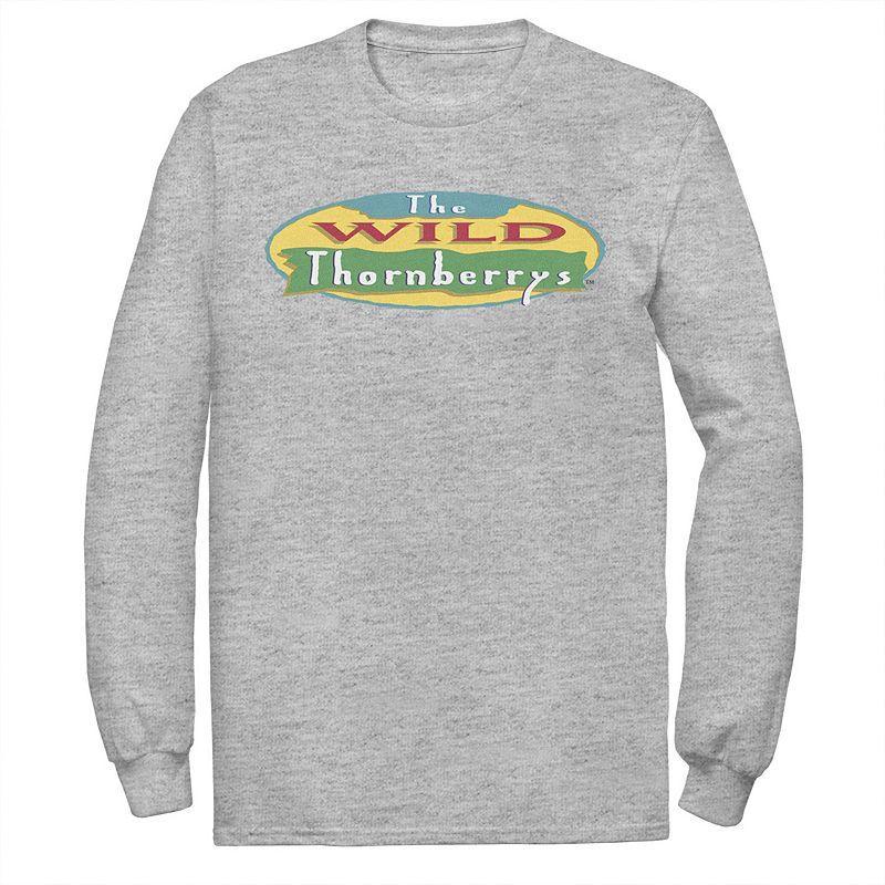 Mens Nickelodeon Nickelodeon The Wild Thorberrys Logo Long Sleeve Tee Athletic Grey Product Image