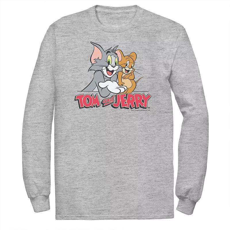 Big & Tall Tom and Jerry Pals Logo Long Sleeve Graphic Tee, Men's, Size: 4XL, Athletic Grey Product Image