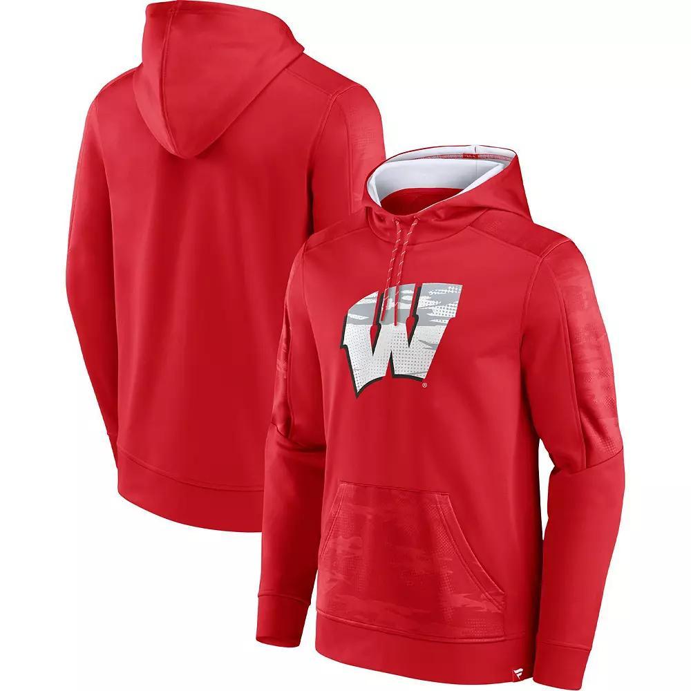 Men's Fanatics Branded Red Wisconsin Badgers On The Ball Pullover Hoodie, Size: 2XL Product Image