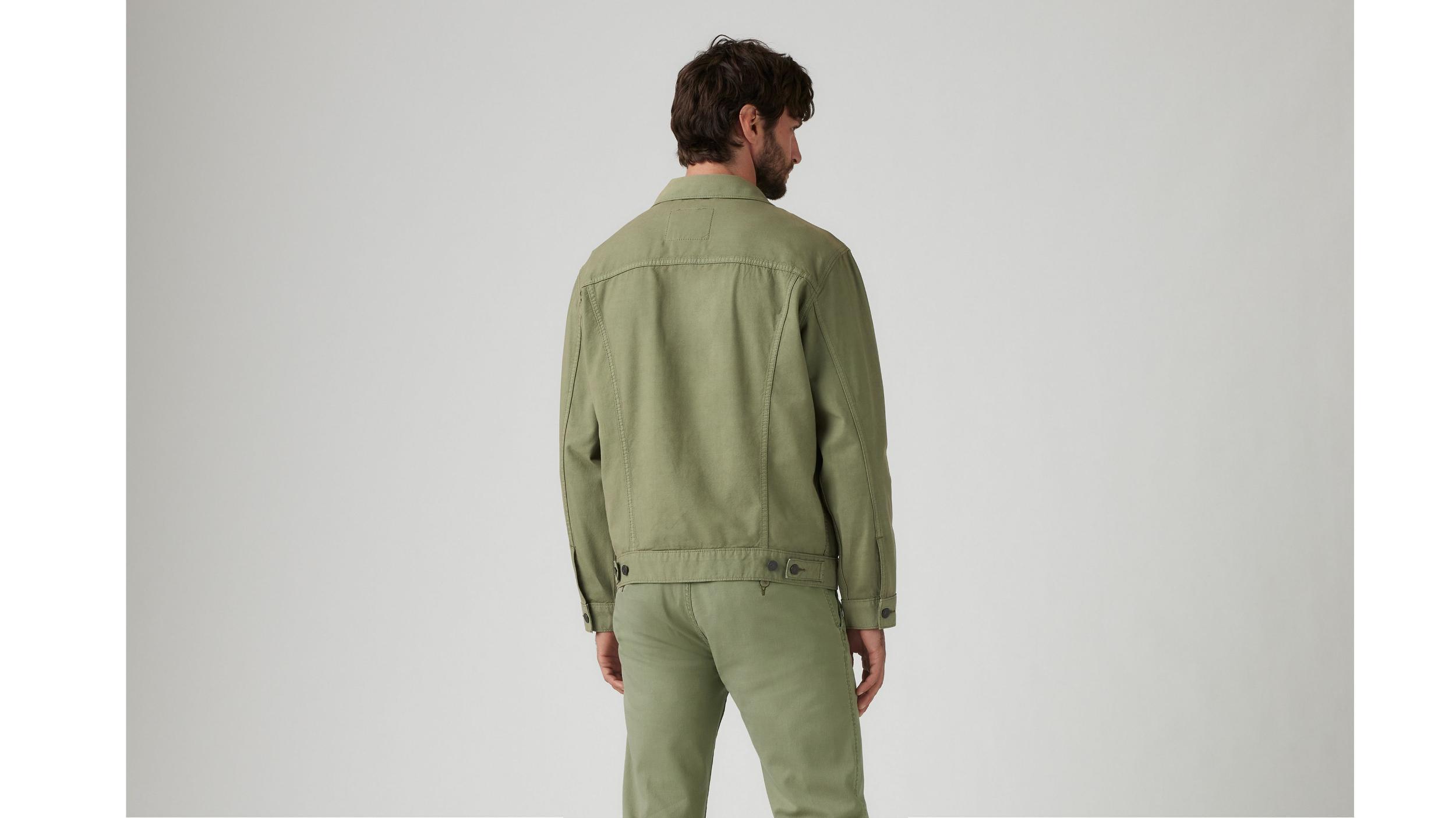 Relaxed Fit Cotton Linen Trucker Jacket Product Image