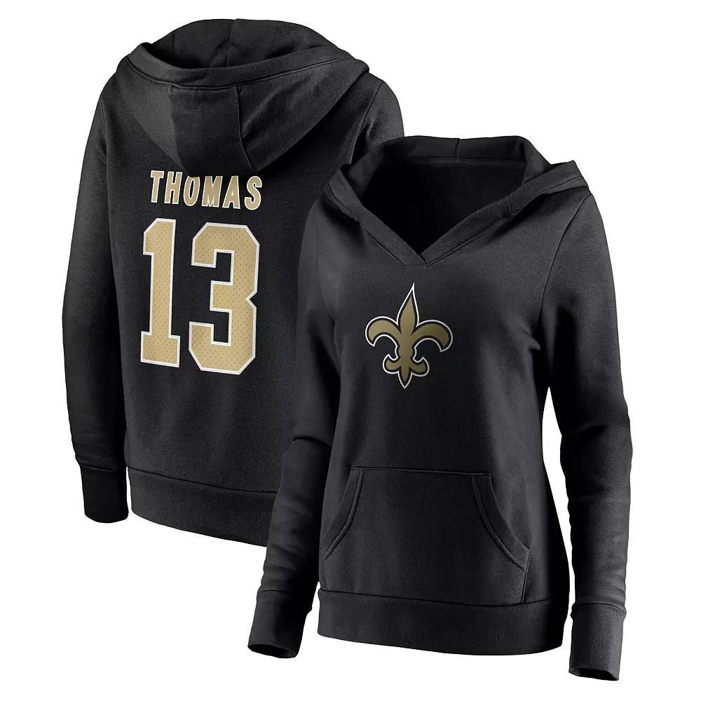 Women's Fanatics Branded Michael Thomas Black New Orleans Saints Player Icon Name & Number Pullover Hoodie, Size: Small Product Image