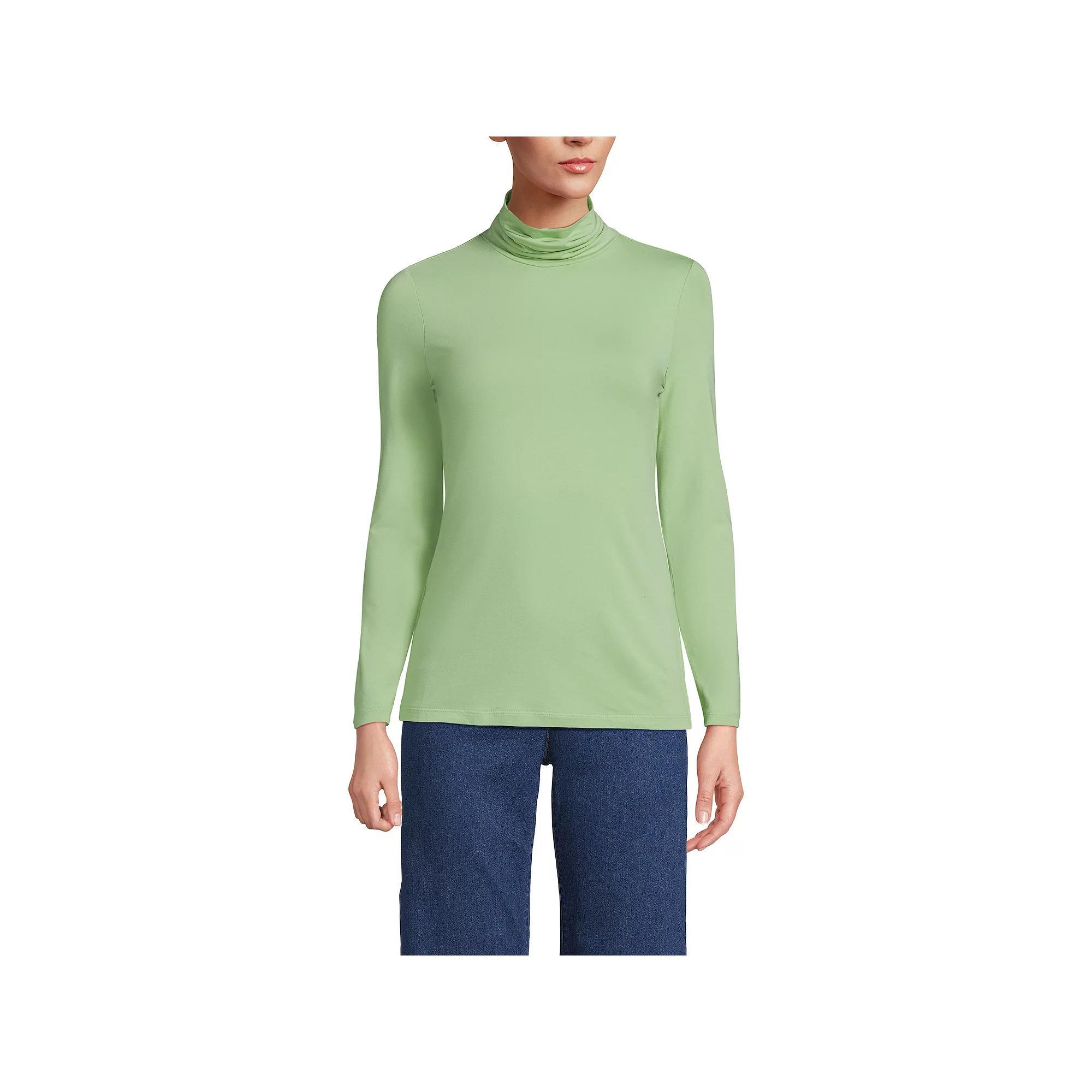 Women's Lands' End Lightweight Fitted Turtleneck,  Product Image