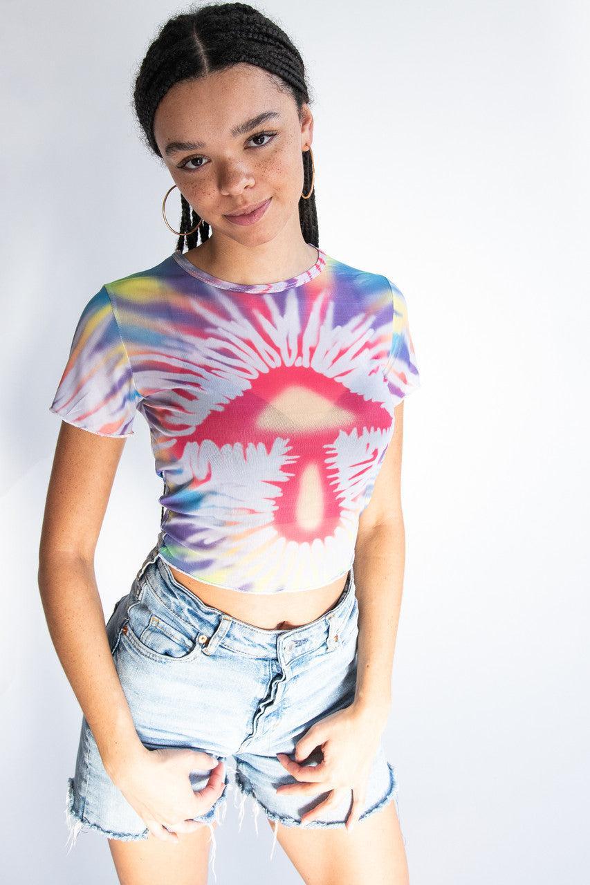 Mesh Tie Dye Mushroom Tee Product Image