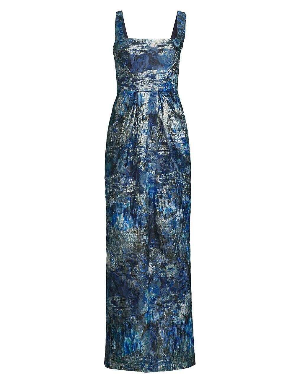 Womens Abstract Jacquard Sleeveless Gown Product Image