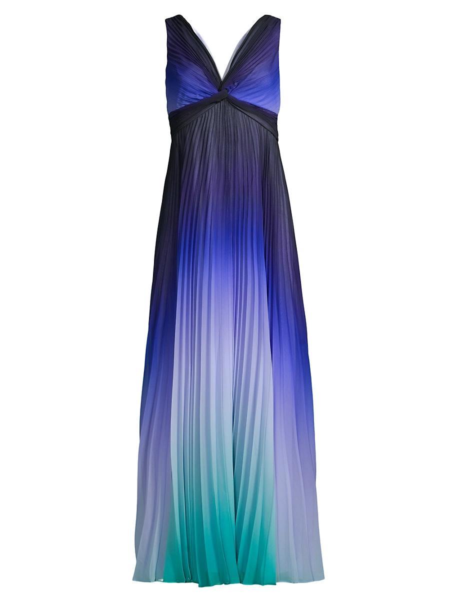 Womens Emme Ombr Pliss Maxi Dress Product Image