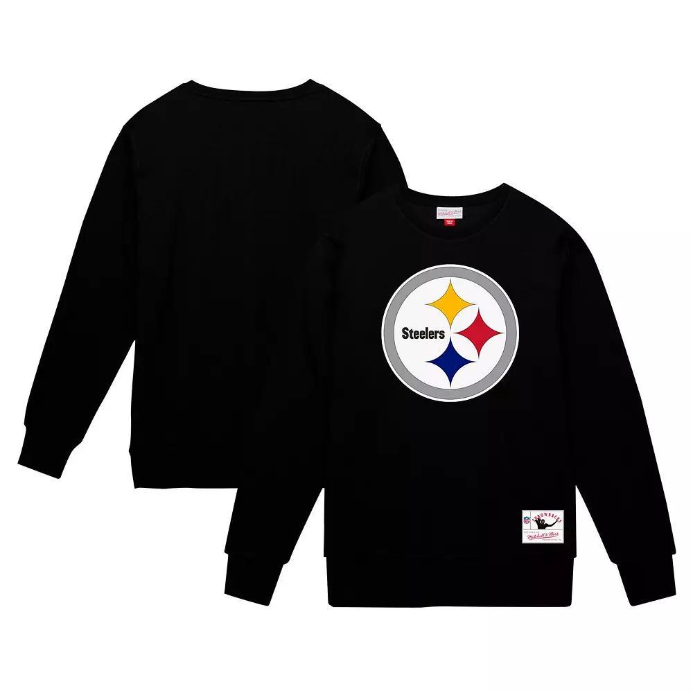 Men's Mitchell & Ness Black Pittsburgh Steelers Basic Fleece Pullover Sweatshirt,  Product Image