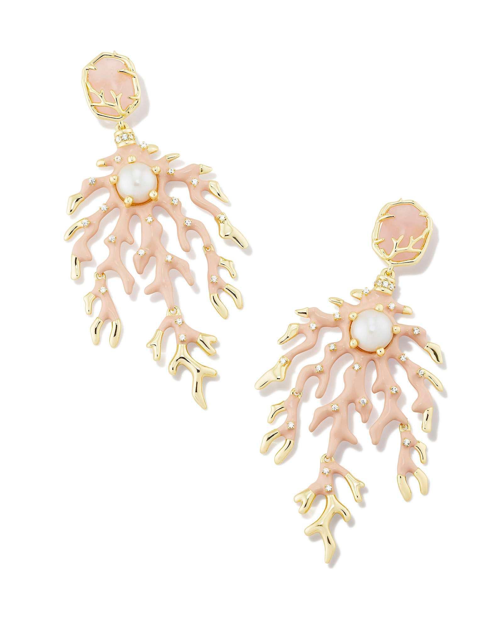 Shea Gold Statement Earrings in Blush Mix Product Image