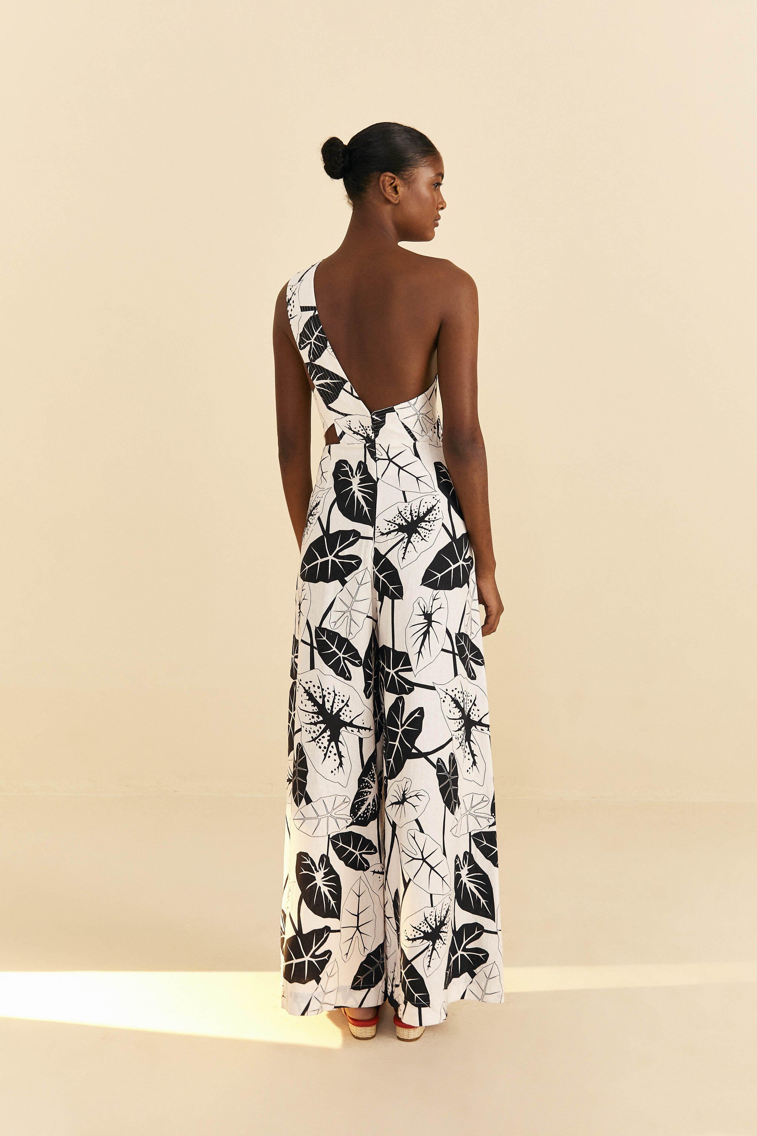 Off-White Graphic Leaves Jumpsuit Product Image