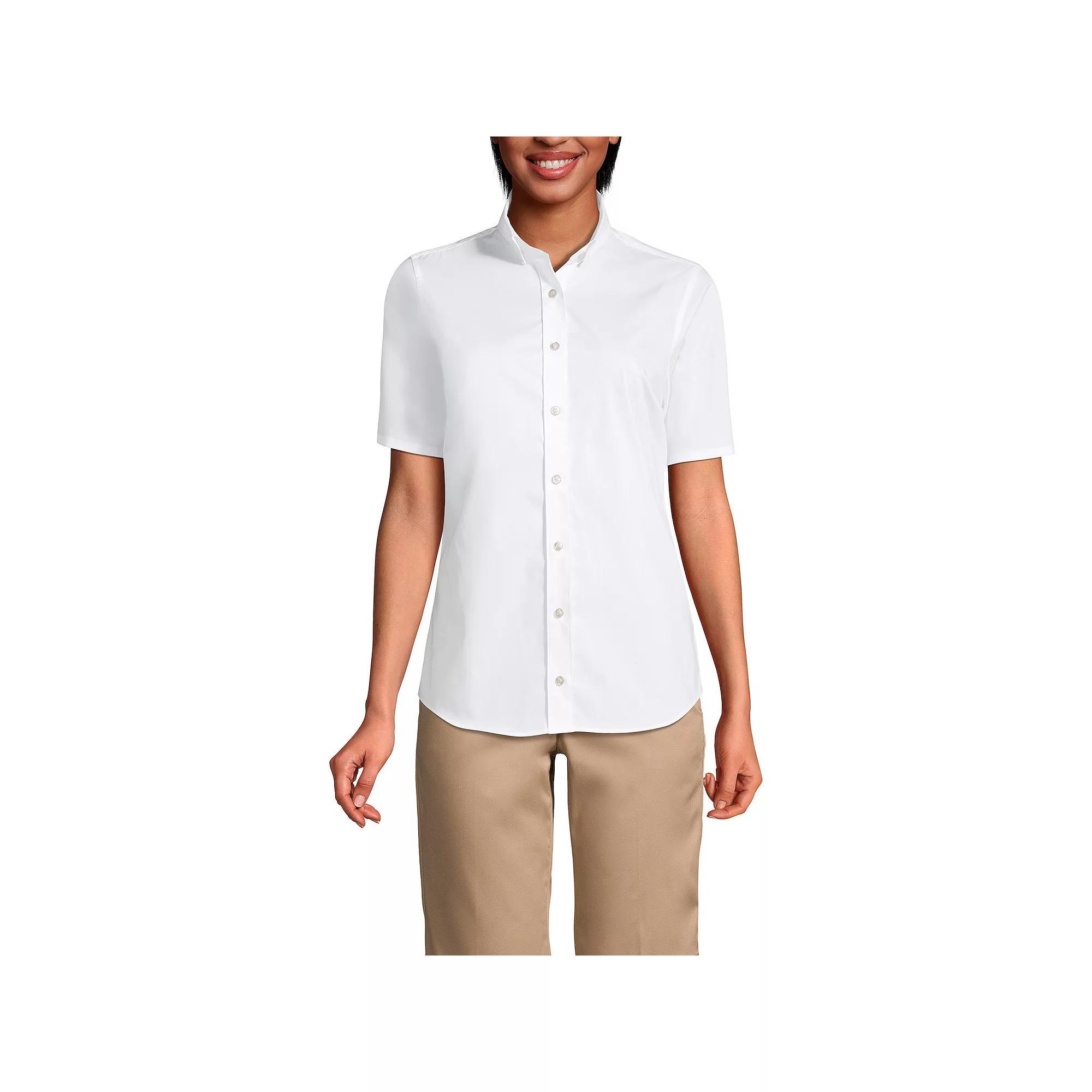 Women's Lands' End No Gape Short Sleeve Stretch Shirt,  Product Image